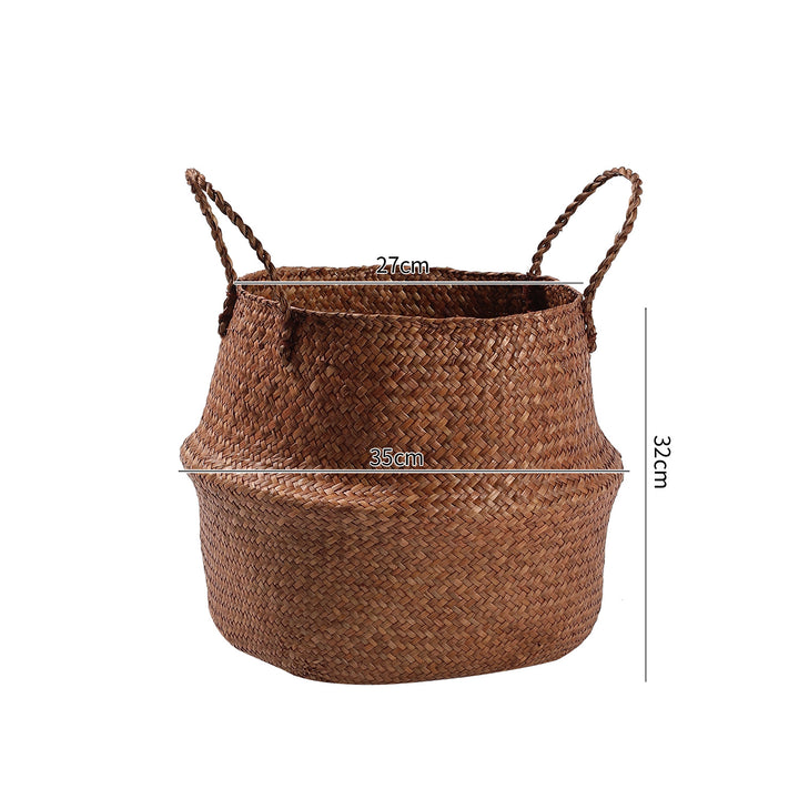 Handwoven Natural Fiber Storage Basket Bowlift