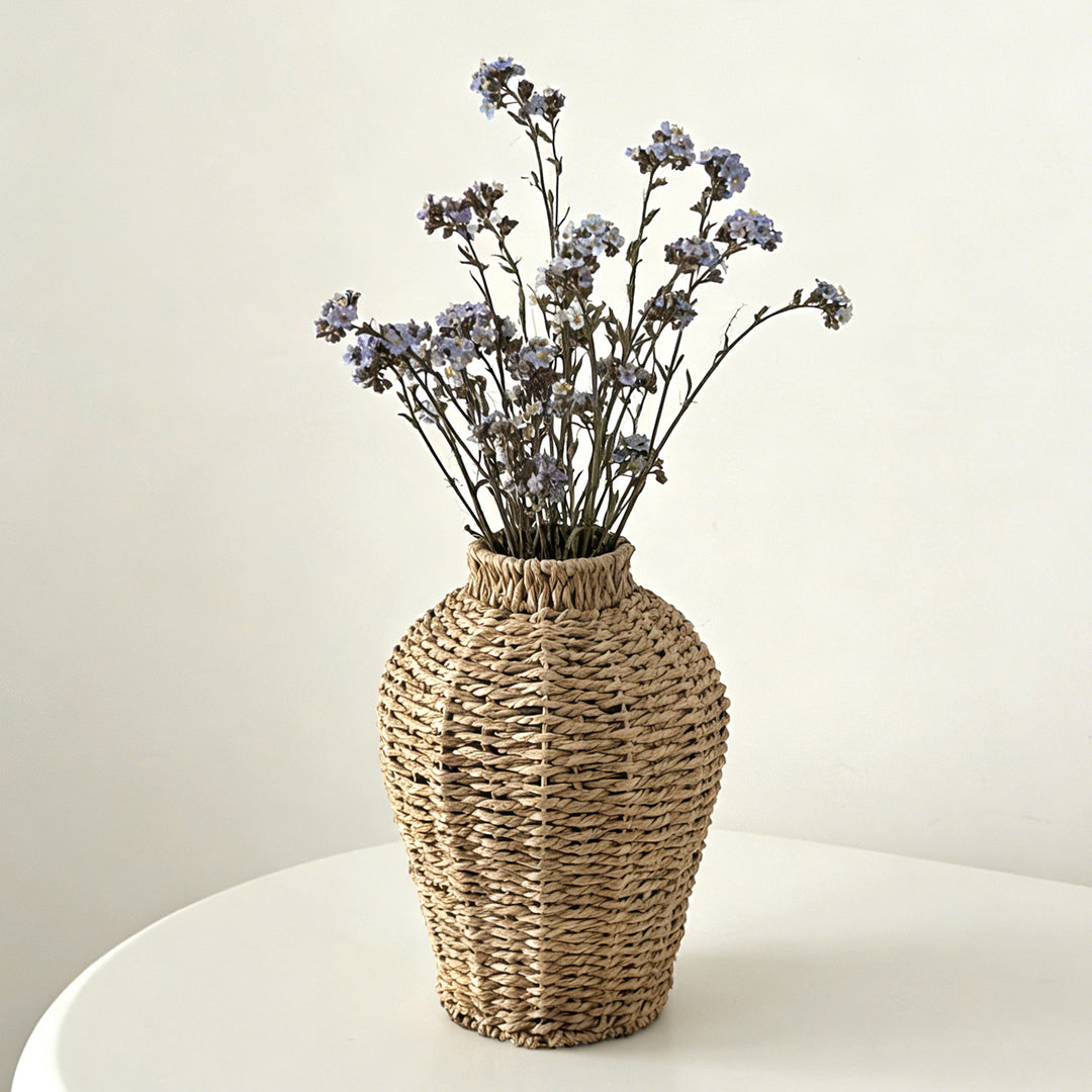 Decorative basket vase made of woven natural material Bowlift