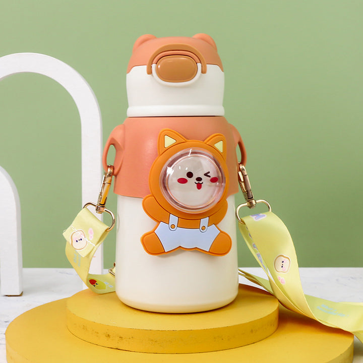 Women's Insulated Water Bottle with Cute Animal Design Bowlift