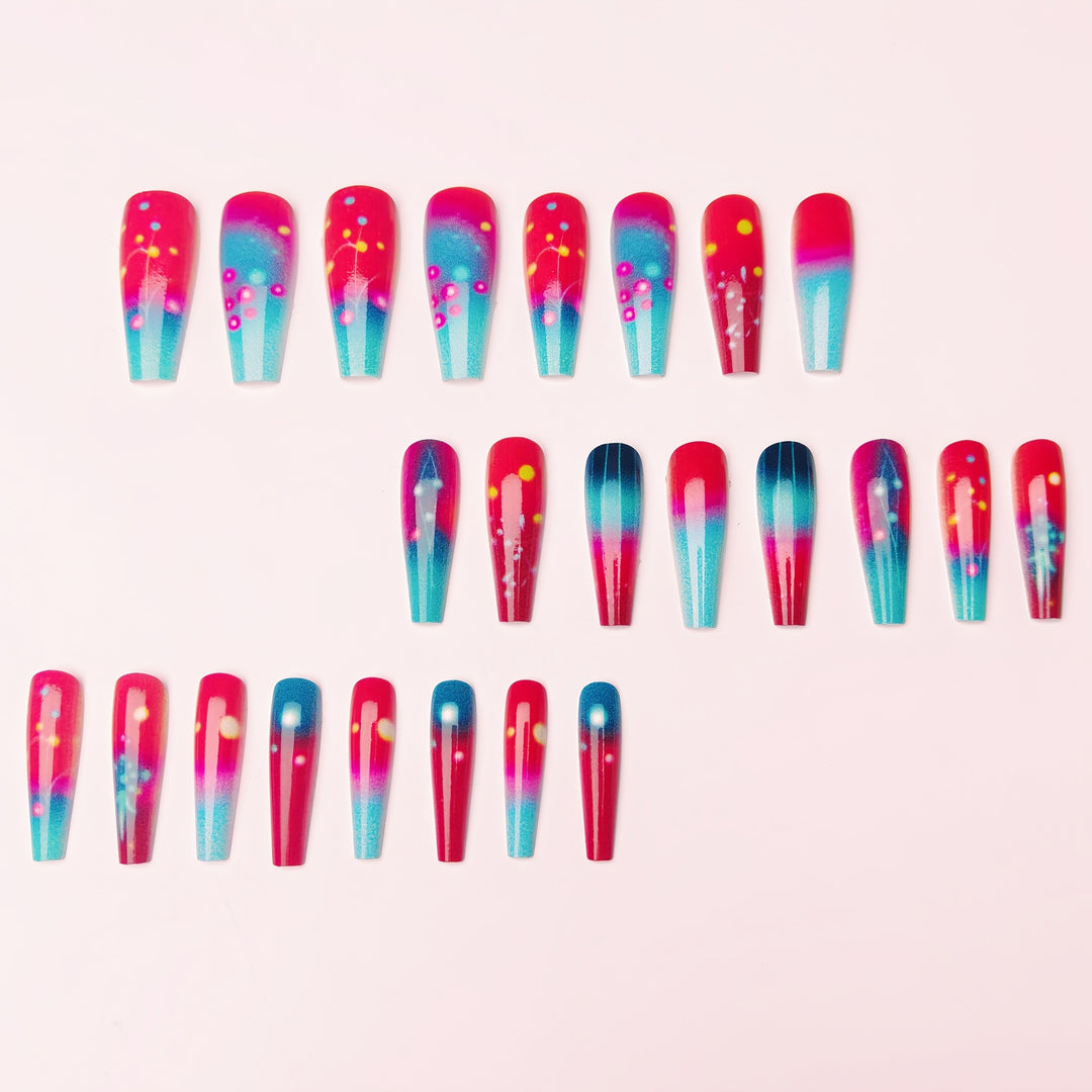 Artificial nails with luminous gradient design Bowlift