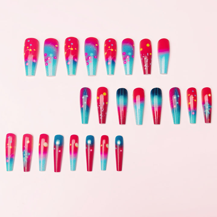 Artificial nails with luminous gradient design Bowlift