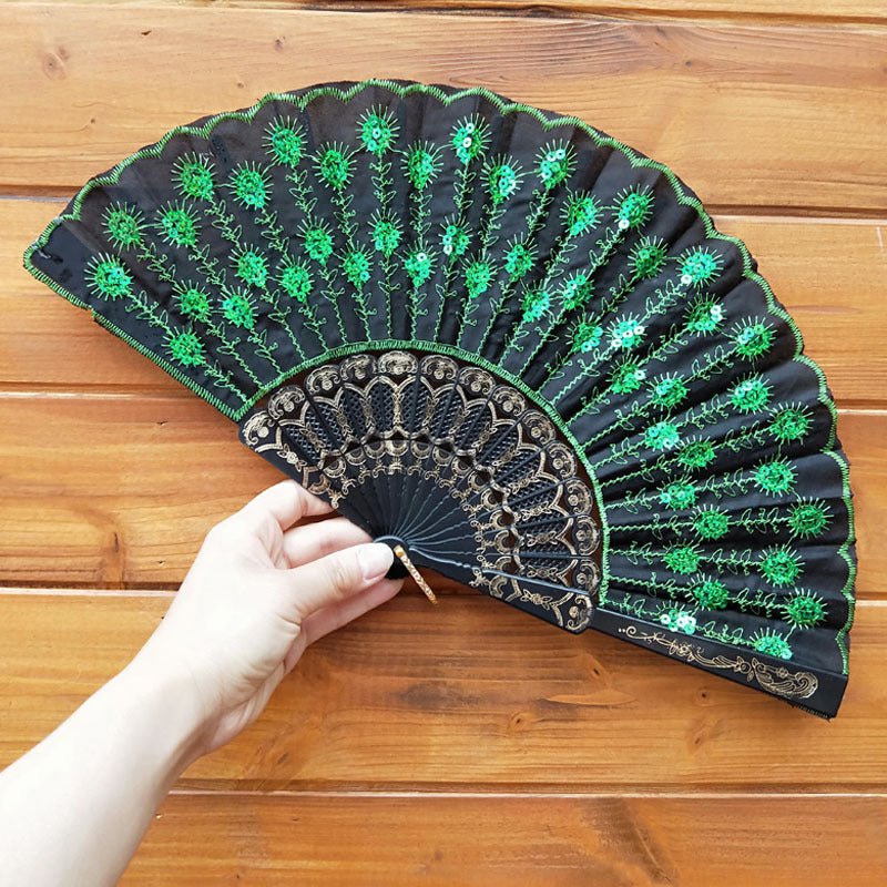 Ladies handcrafted fan with exquisite embroidery Bowlift