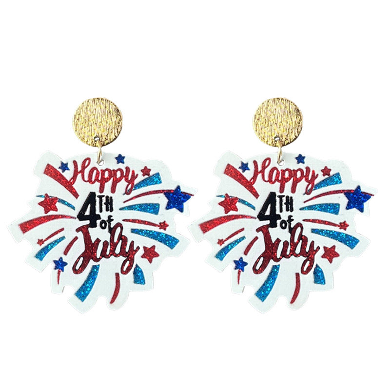 Women's shimmering statement earrings with star and fireworks design made of acrylic Bowlift