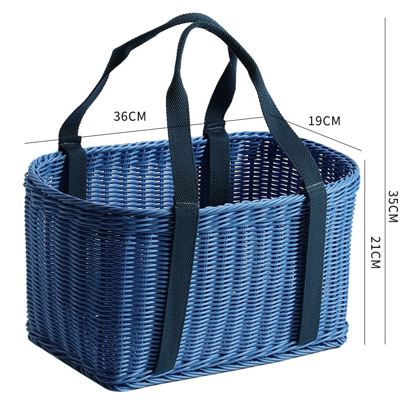 Unisex Robust braided shopping basket with comfortable fabric handles Bowlift