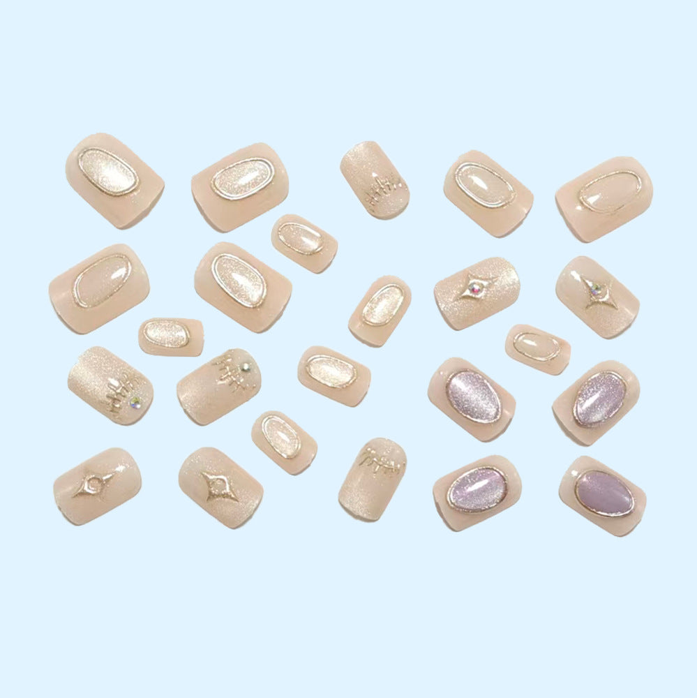 Decorative artificial nails with shimmering and glittering accents Bowlift