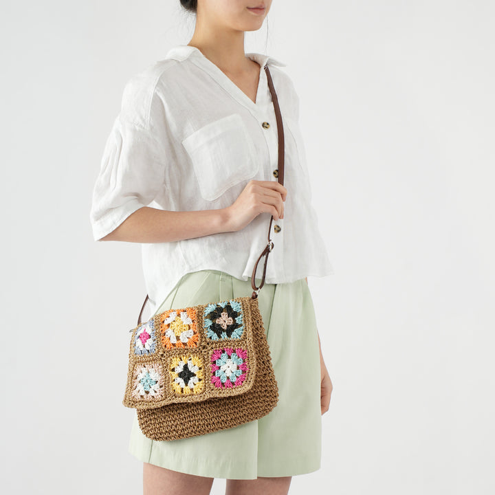 Comfortable shoulder bag with colorful hexagon pattern Bowlift