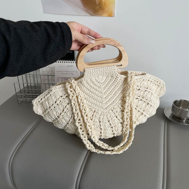 Handbag with wooden handles Bowlift