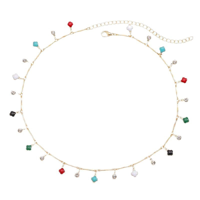 Floral Charm Silver Necklace Bowlift