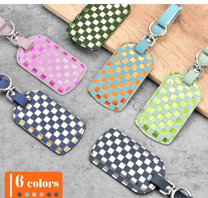 holographic woven luggage and passport ID tag with detachable keyring strap Bowlift