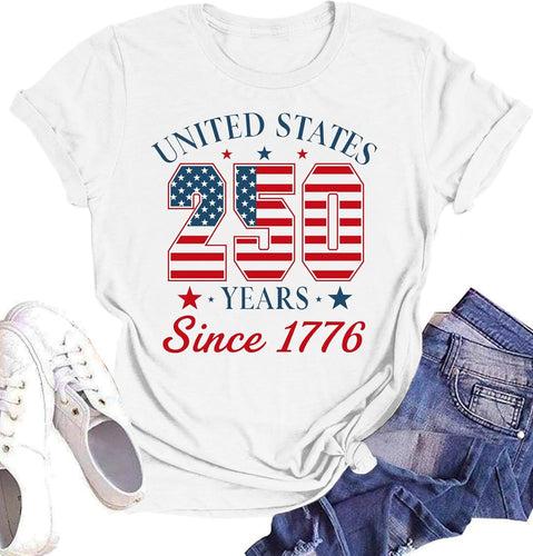 Unisex nan Patriotic semiquincentennial graphic cotton tee with distressed American flag and We the People print Bowlift