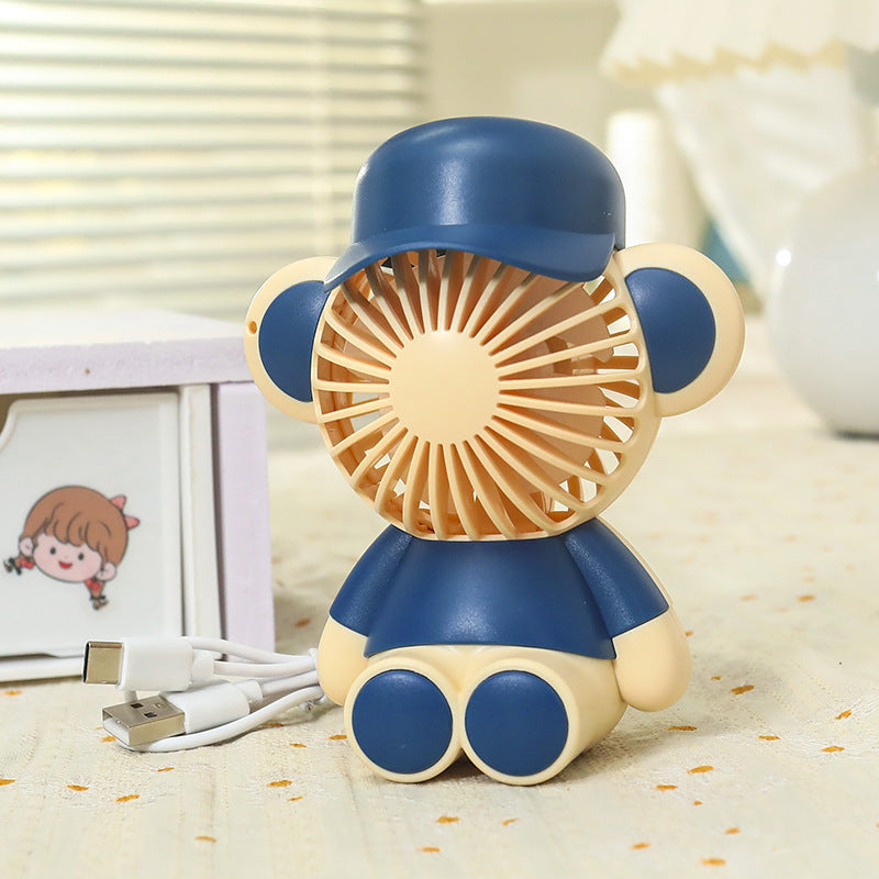 Ladies Portable Handheld Fan in Cute Monkey Design Bowlift