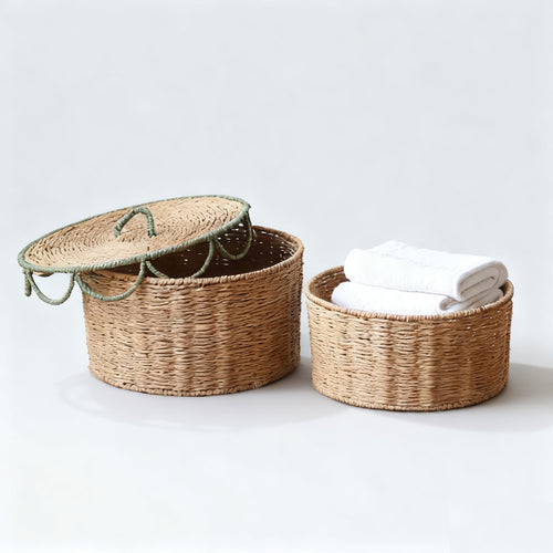 Storage basket with lid and handles Bowlift