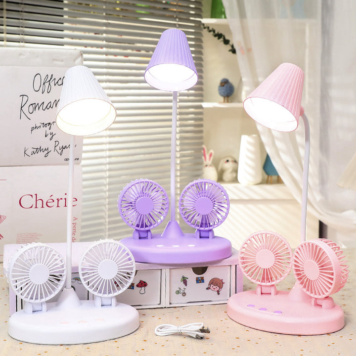 Ladies table fan with LED lighting and flexible tilt Bowlift