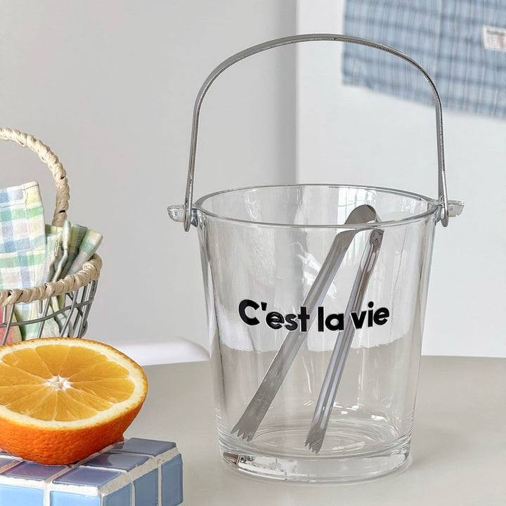 Smiley Ice Bucket with Metal Handle and Stainless Steel Tongs Bowlift