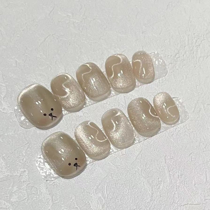 Playful Animal-Themed Press-On Nail Set Bowlift