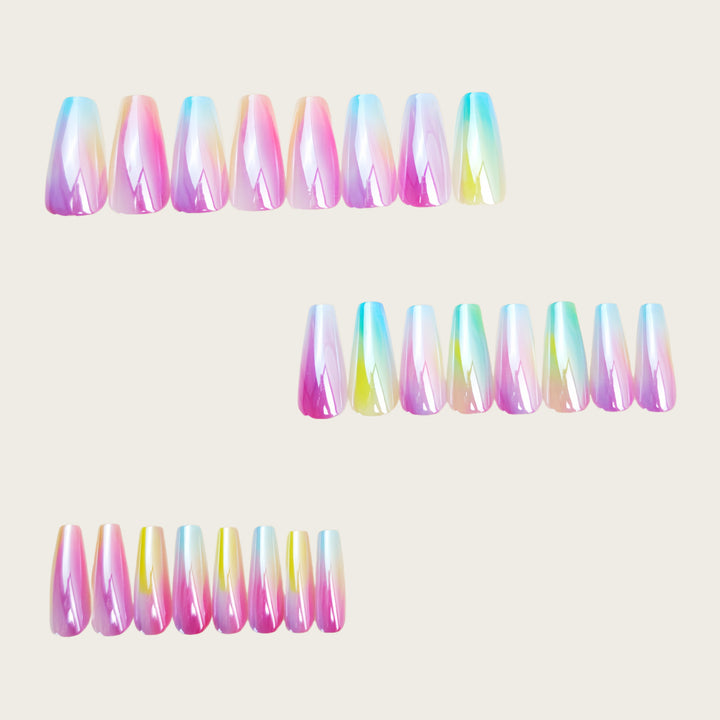 Shiny Gradient Artificial Nails Bowlift