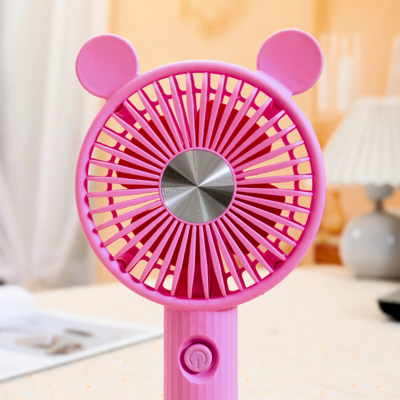 Women's Portable Hand Fan with Animal Ears Bowlift