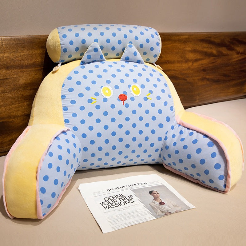 Plush back support cushion with cat design Bowlift
