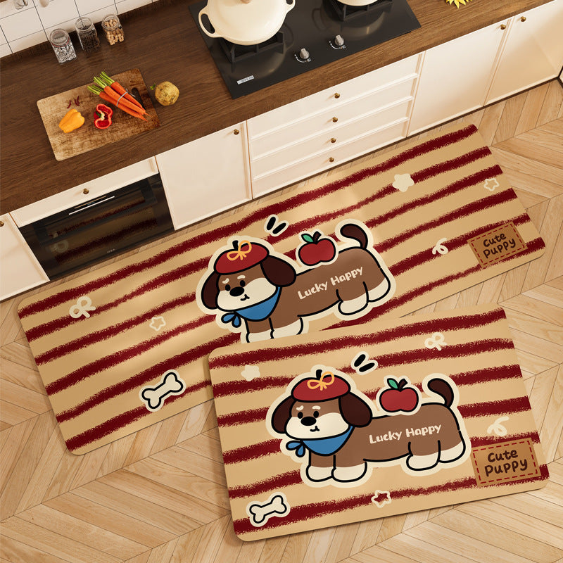 Cute Pet-Themed Kitchen Mat Set