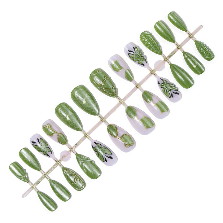 Nature-Inspired Press-On Nail Art Set Bowlift