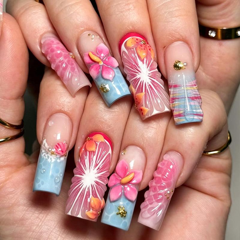Gourmet Floral Artistic Press-On Nail Tips Bowlift