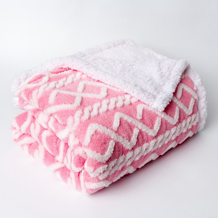 Women Cozy Reversible Blanket with Geometric Pattern Bowlift