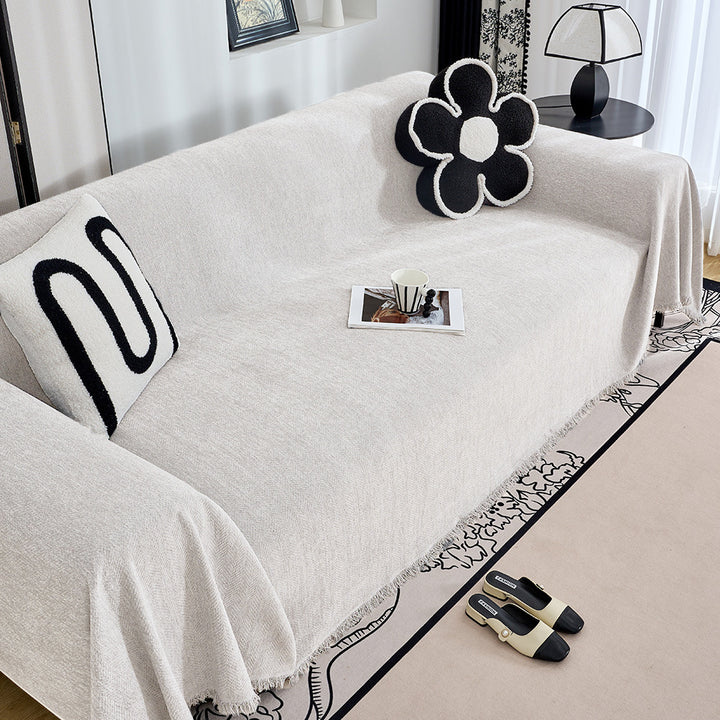 Textured Herringbone Pattern Sofa Throw Blanket