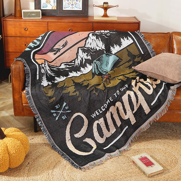 Tropical-Themed Artistic Tapestry Throw Blanket