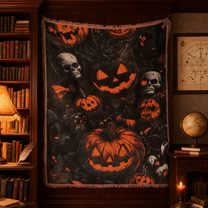 Halloween-Themed Cozy Throw Blanket