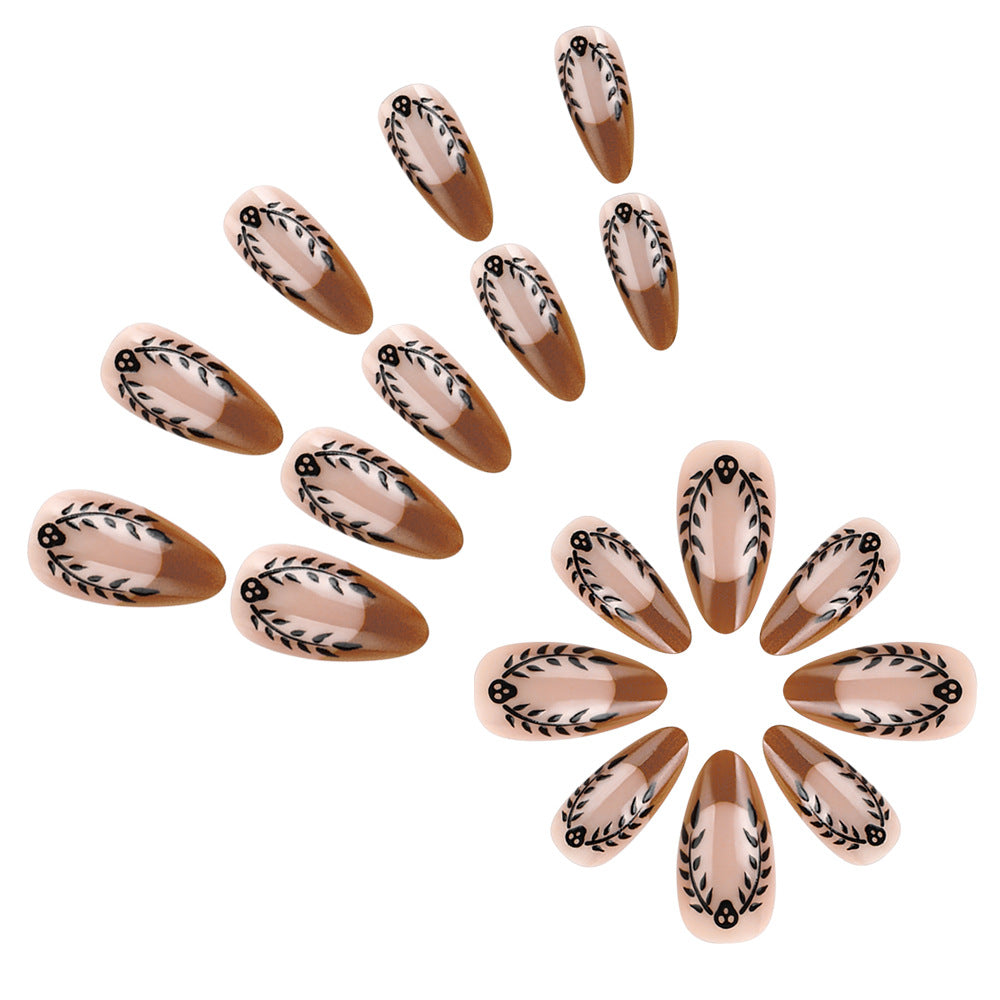 Artistic Halloween-Inspired Press-On Nail Set Bowlift