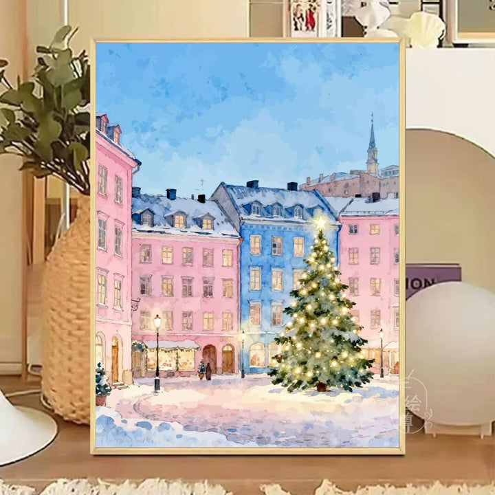 Cozy Winter-Themed Cafe Canvas Art Bowlift