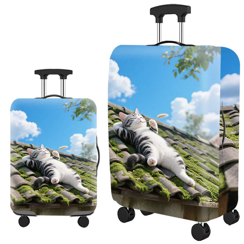 Artistic Cat-Themed Hard Shell Suitcase Bowlift