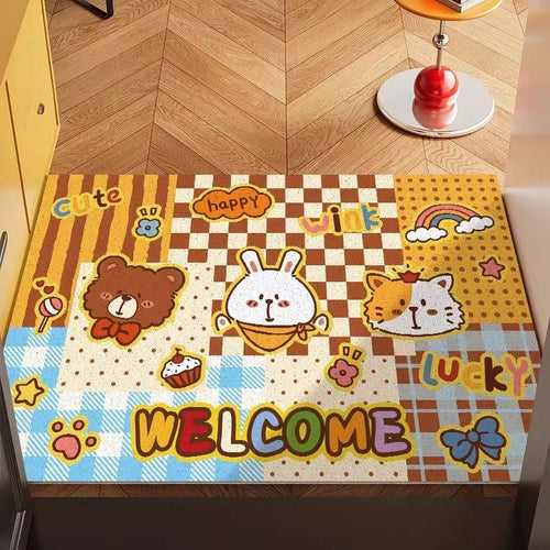 Playful Cartoon-Themed Welcome Mat