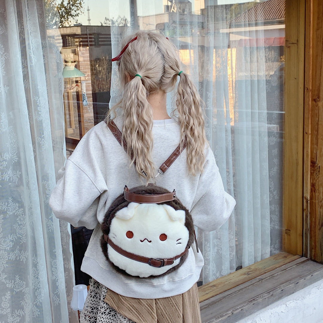 Plush children's backpack with cute cat motif Bowlift