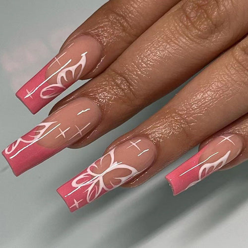 Artful stiletto nails with colorful butterfly design Bowlift