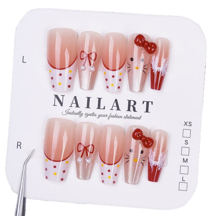 Glamorous artificial nails with playful 3D designs Bowlift
