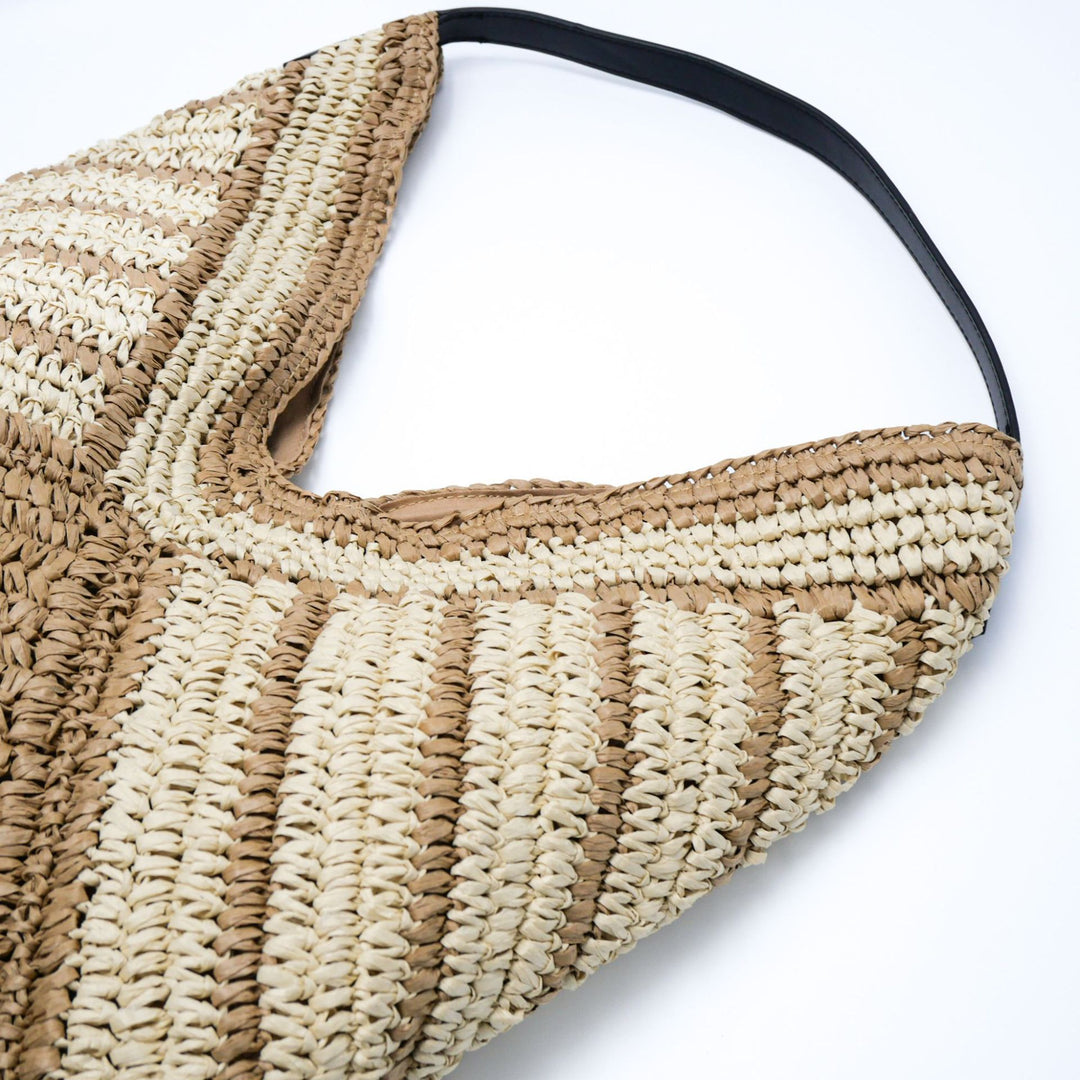 Shopping bag made of woven natural material with modern accents Bowlift
