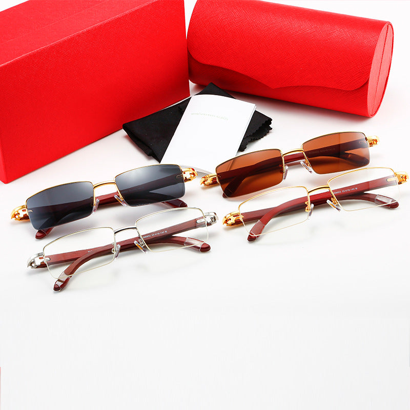 Ladies modern square sunglasses with luxurious metal frame Bowlift