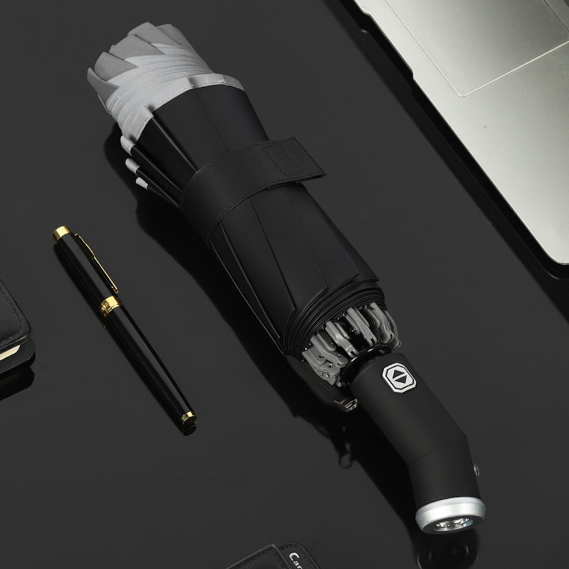 Women's automatic folding umbrella with LED lighting and wind resistance Bowlift