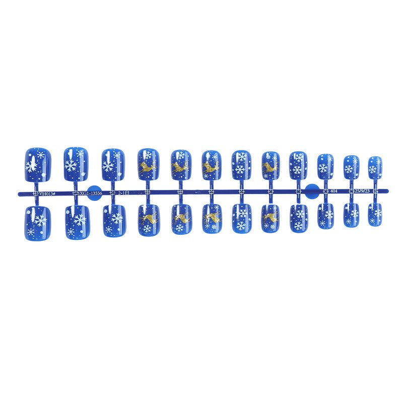 Artificial nail set with festive snowflake design Bowlift