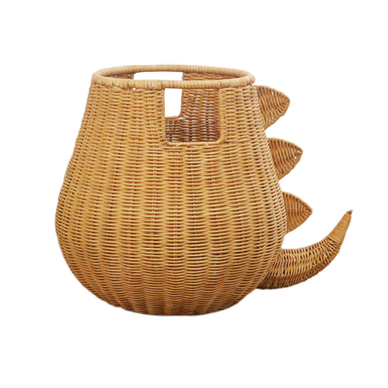 Creative Dinosaur-Shaped Woven Storage Basket Bowlift