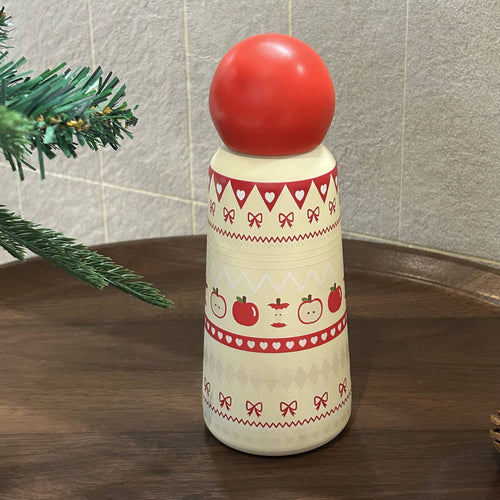 Ladies thermos bottle with playful apple design Bowlift