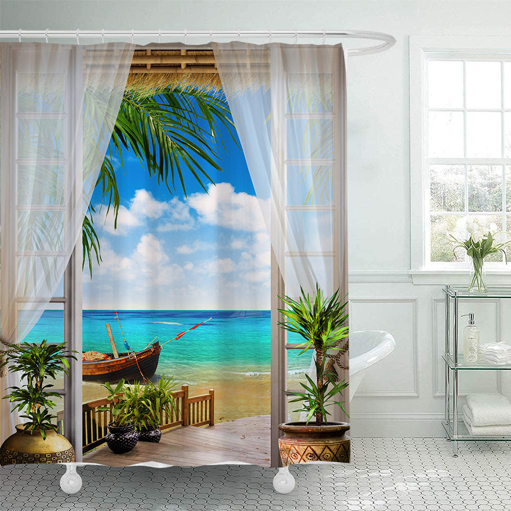 Coastal Escape Shower Curtain Bowlift