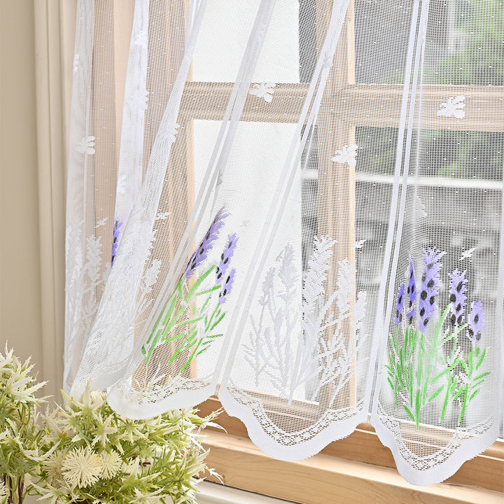 Floral Embroidered Lace Window Valance