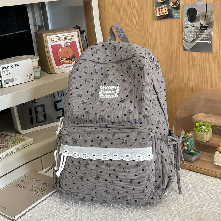 Floral Patterned School Backpack