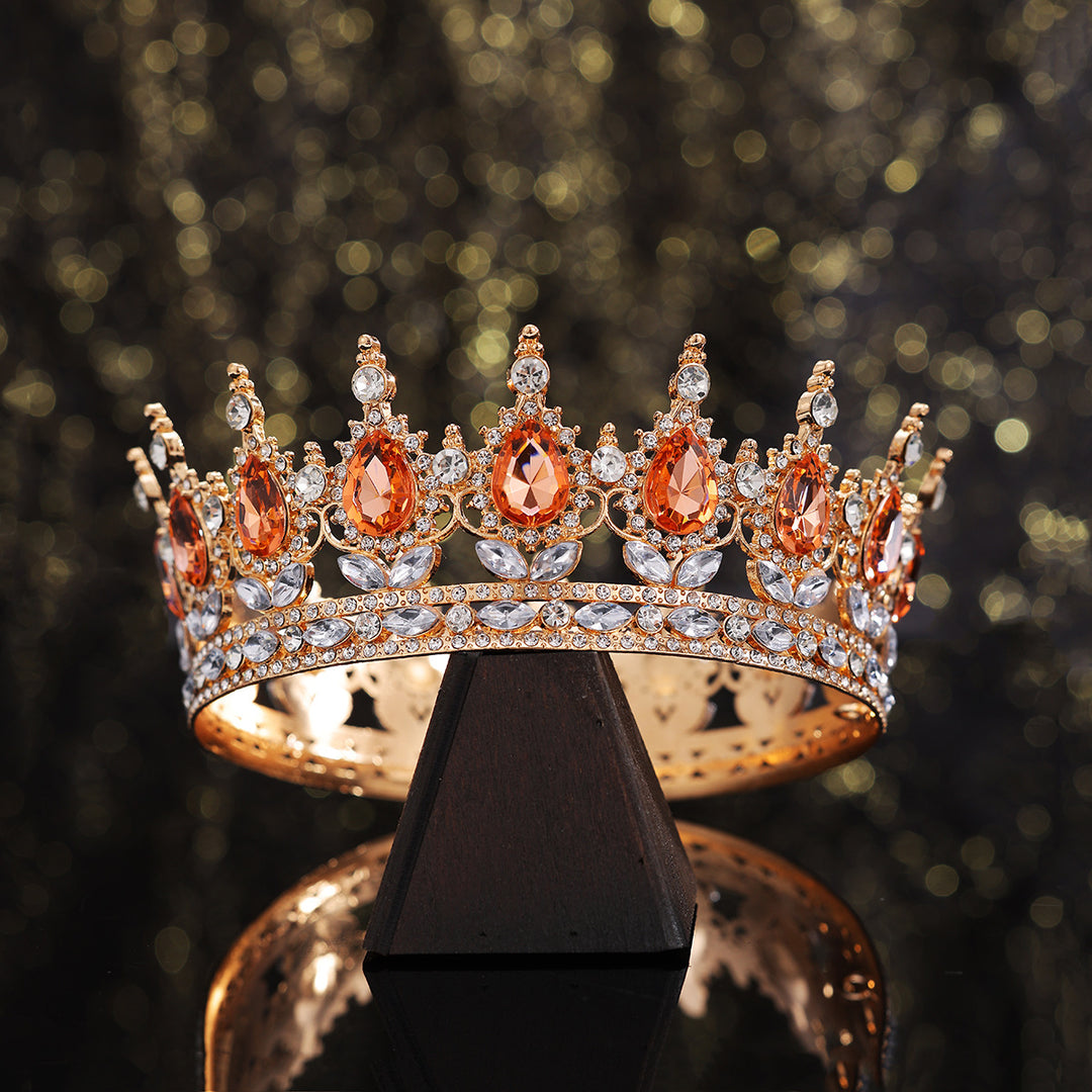 Ladies Luxurious Festive Crown with Shining Gemstones Bowlift