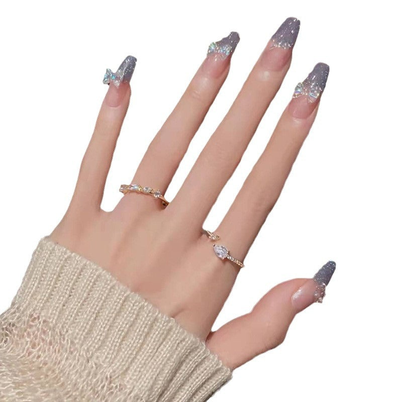 Artificial Glamorous Heart Nail Tips Bowlift