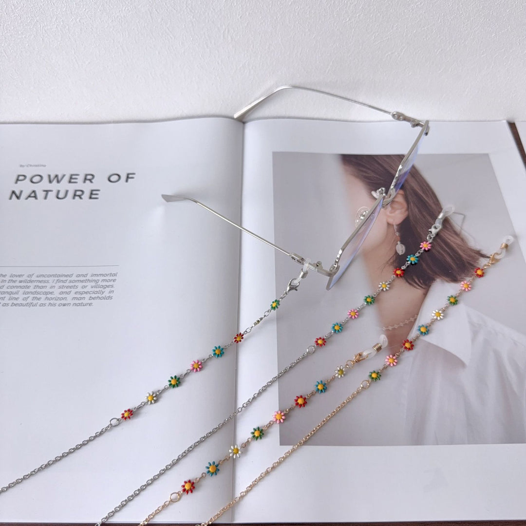 Floral-Accented Eyewear Chain Bowlift