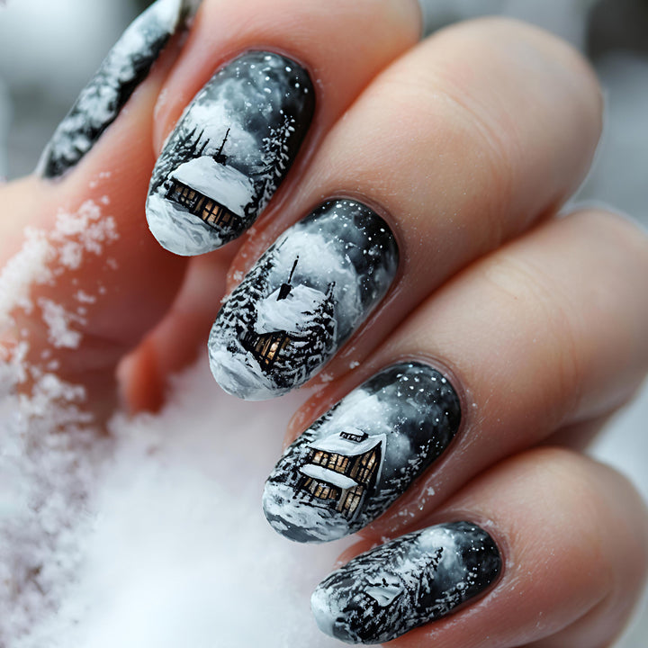 Artificial Nails in Winter Cabin Design Bowlift