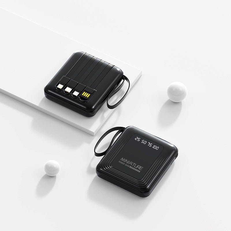 Mini power bank with integrated multifunction charging cable Bowlift